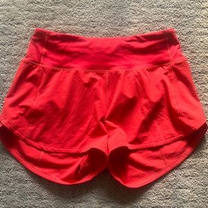 Speed up Lululemon shorts size 4. NO LINER. 4 inch. Carnation red.